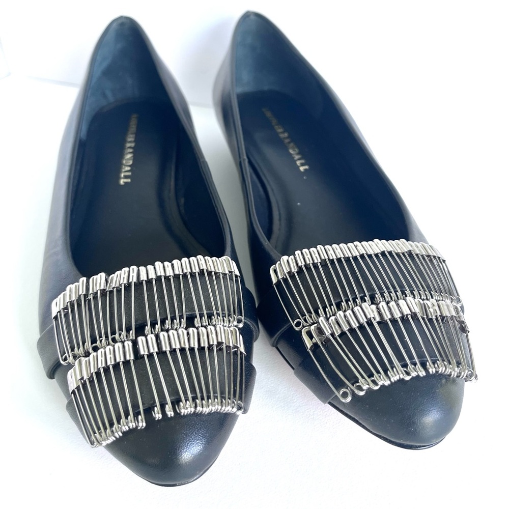 Loeffler Randall Navy Blue safety pin Flats Women’s Size 8 Genuine Leather